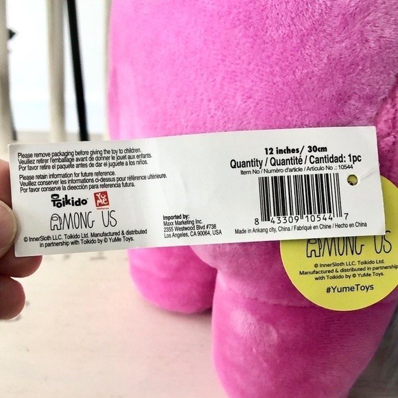 Among Us, Official, 12 Inch, Stuffed, Plush, Pink, With, Flower, New With Tags - Picture 10 of 12